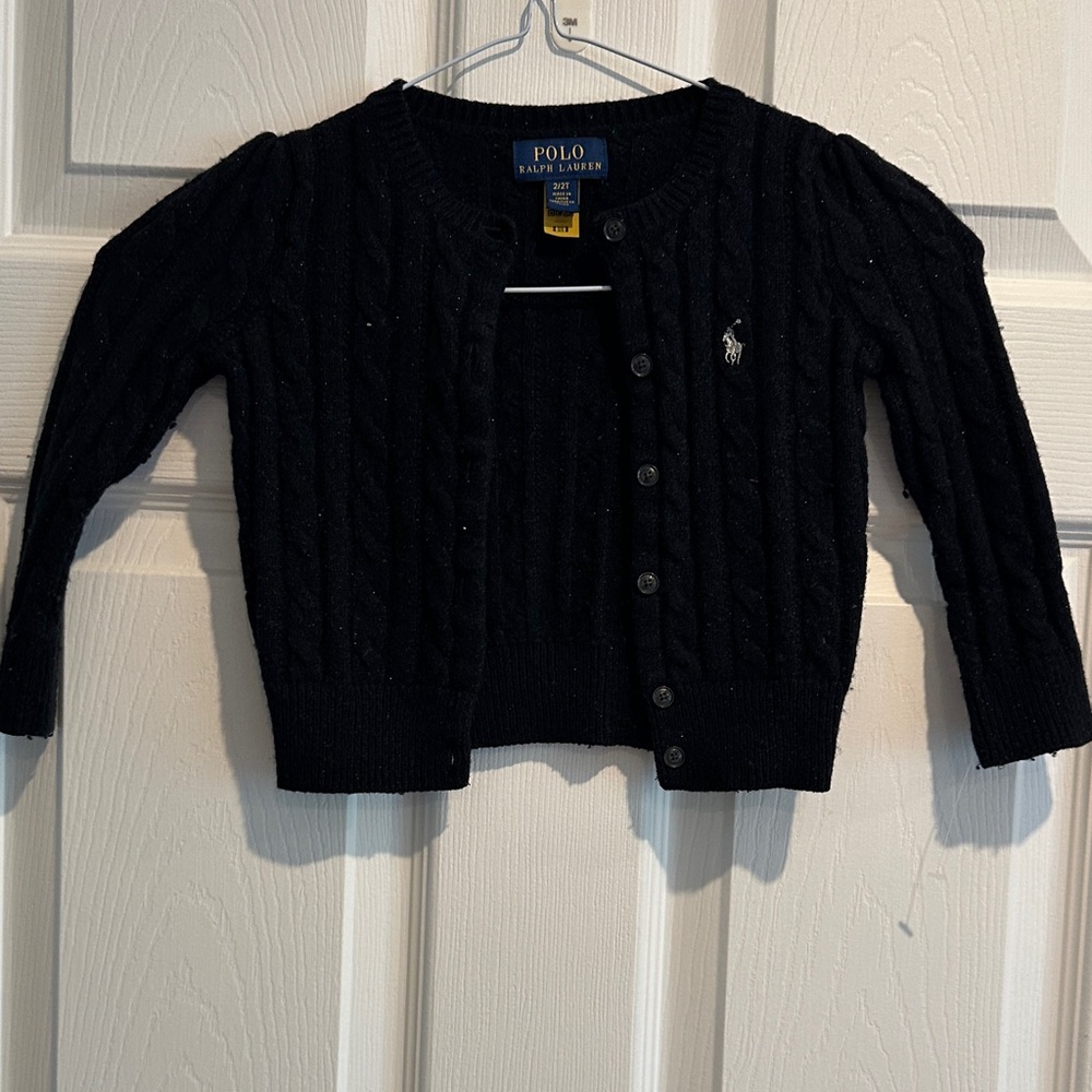 Polo Ralph Lauren Black Cable Knit Cardigan